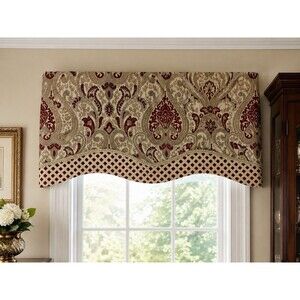 RLF Home Paisley Dream 3 Valances 50x16 Claret Chenille USA Grandmillennial